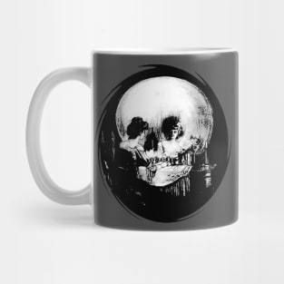 Existential Dread Op Art Woman and Skull Reflection Mug